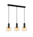 Suspension Santia Verre,Acier Noir