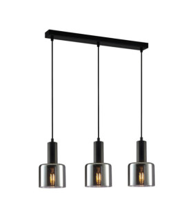 Suspension Santia Verre,Acier Noir