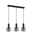 Santia Pendant Lamp Glass, Black Steel