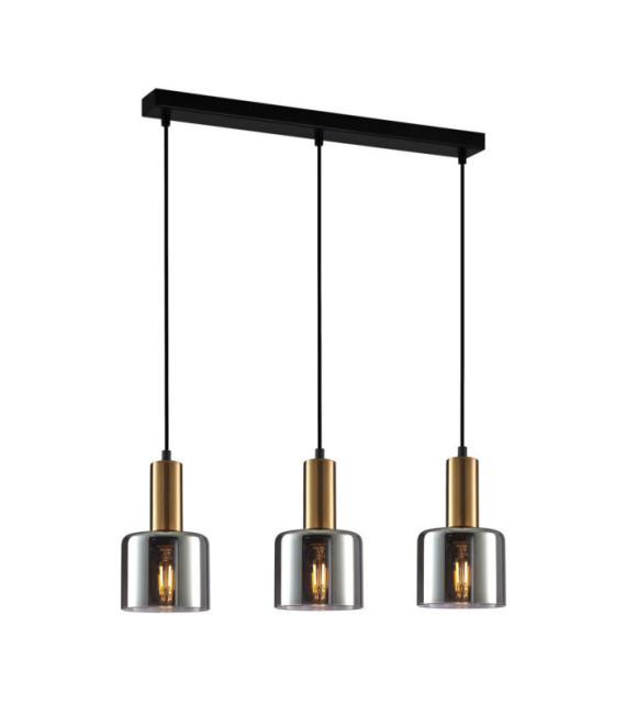 Santia Lámpara Colgante Cristal, Acero Cobre
