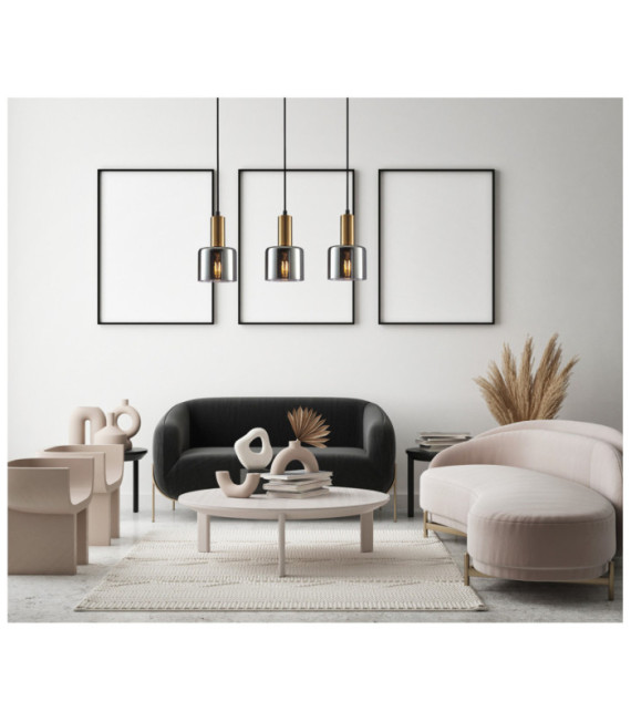 Santia Pendant Lamp Glass, Steel Copper