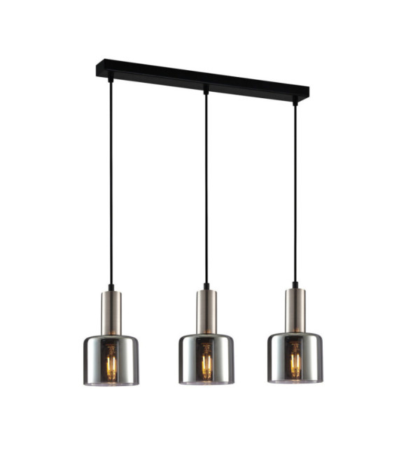 Suspension Santia Verre,Acier Argent