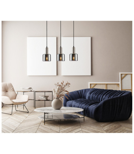 Santia Pendelleuchte Glas, Stahl Silber