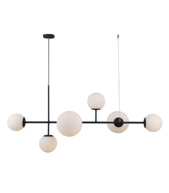 Suspension Vailante Verre,acier,aluminium Satiné noir