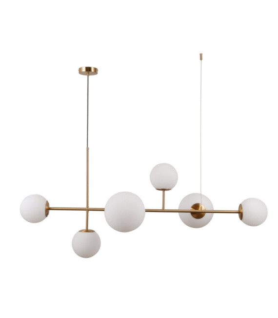 Vailante Pendelleuchte Glas, Stahl, Aluminium Honey Brass