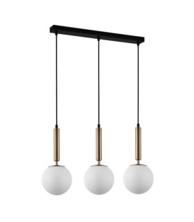Ravena Pendelleuchte Glas, Stahl Messing
