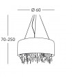 Chandelier en cristal PARALUME chrome 6 ampoules