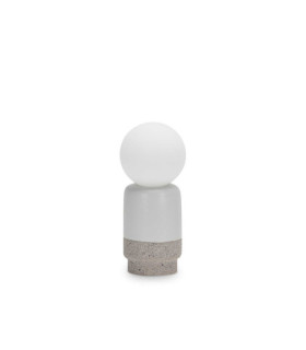 Lampada da tavolo in cemento gesso crema