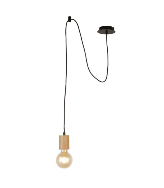 Lámpara colgante Spinny Acero dulce Negro mate, natural