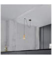 Spinny pendant light Mild steel Matt black, natural