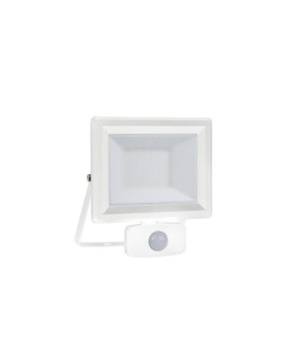 Lámpara de pie para exterior Flood Glass, metal, aluminio blanco