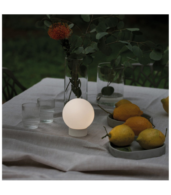 Lampada da tavolo per esterno SUN Vetro, Metallo Bianco