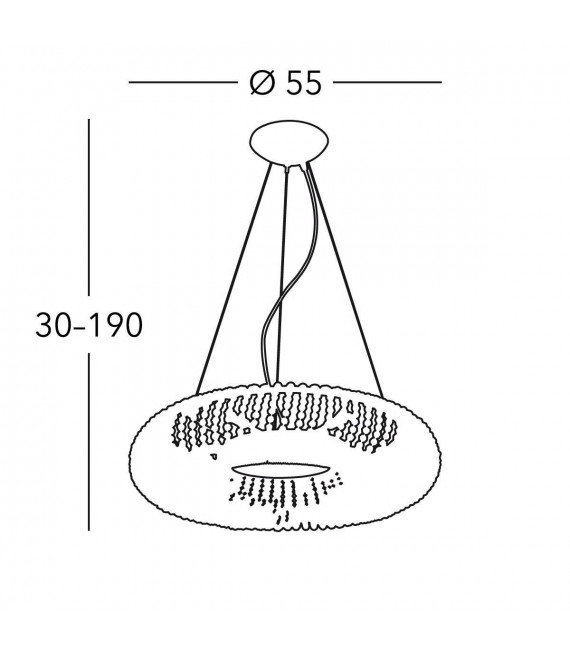 Lampada a sospensione di design in cristallo CARLA 24 carati in oro 5 lampadine