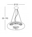 Suspension design en cristal CARLA chrome 5 ampoules