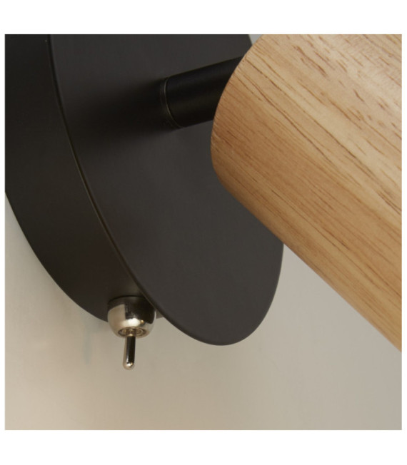 Spinny spotlight Mild steel Matt black, natural