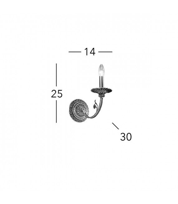 Applique classica PISANI in ottone antico 1 lampadina