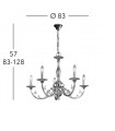 Chandelier classique PISANI Or 24 Carats 5 ampoules