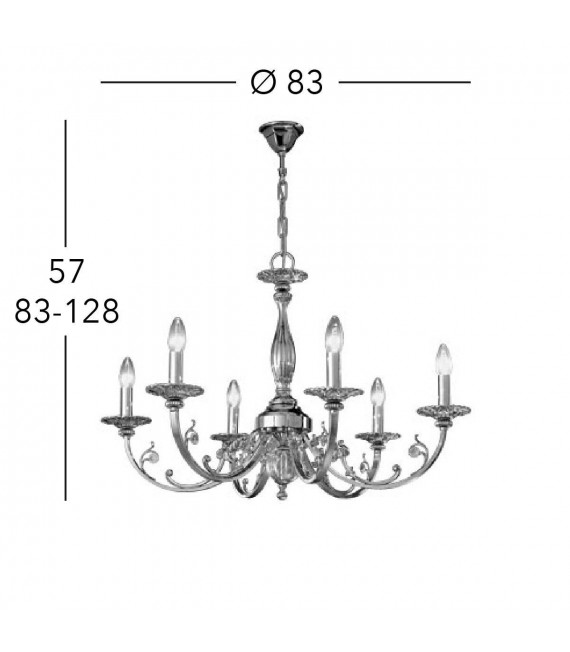 Klassischer Kerzenhalter PISANI Chrom 6 Glühbirnen