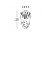 Spot design en cristal CASCADE chrome 1 ampoule