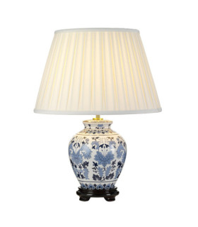 Lampe de table Linyi Céramique Bleu et Blanc