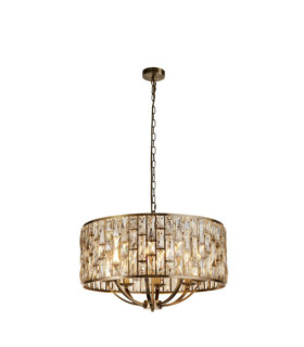 Lampada a sospensione Bijou Acciaio dolce, vetro Ottone anticato