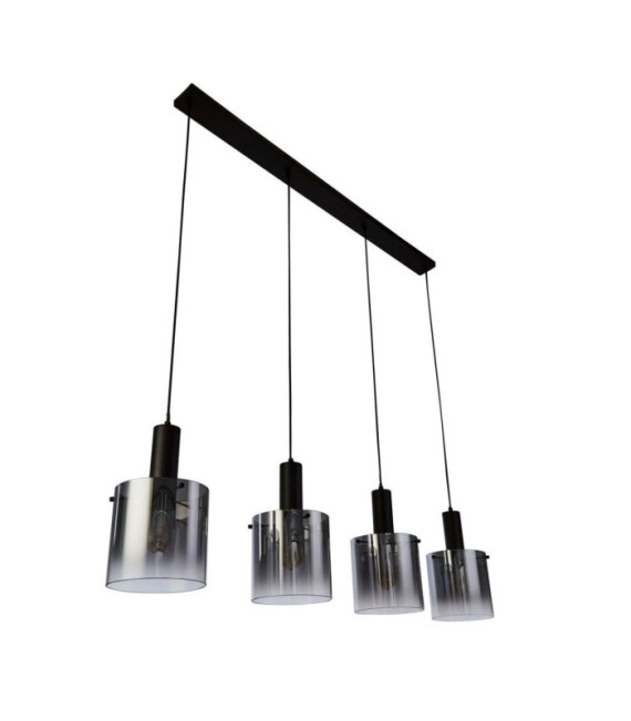 Sweden pendant light Mild steel, Black glass