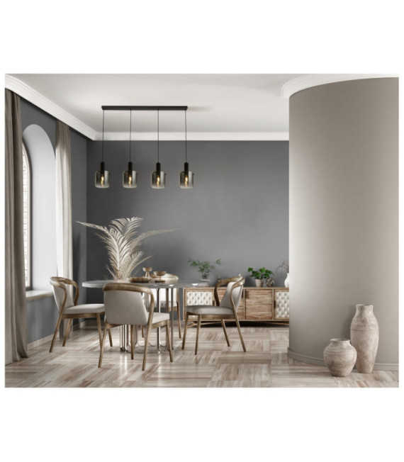 Suspension Sweden Acier doux,verre Noir