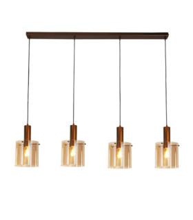 Sweden pendant light Mild steel, Brown glass