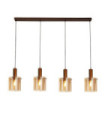 Sweden pendant light Mild steel, Brown glass