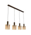 Sweden pendant light Mild steel, Brown glass