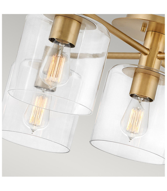 Hinkley Ceiling Light Steel, Transparent Glass Brass Heritage
