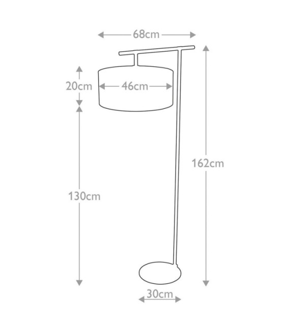 Lampadaire Balance Abat jour en acier Noir