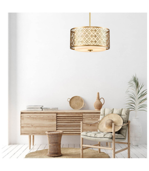 Ziggy Pendant Glass, Lacquered Gold Steel