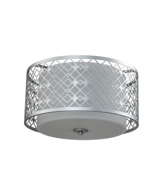 Lampadario Ziggy In Vetro, Acciaio Laccato Argento