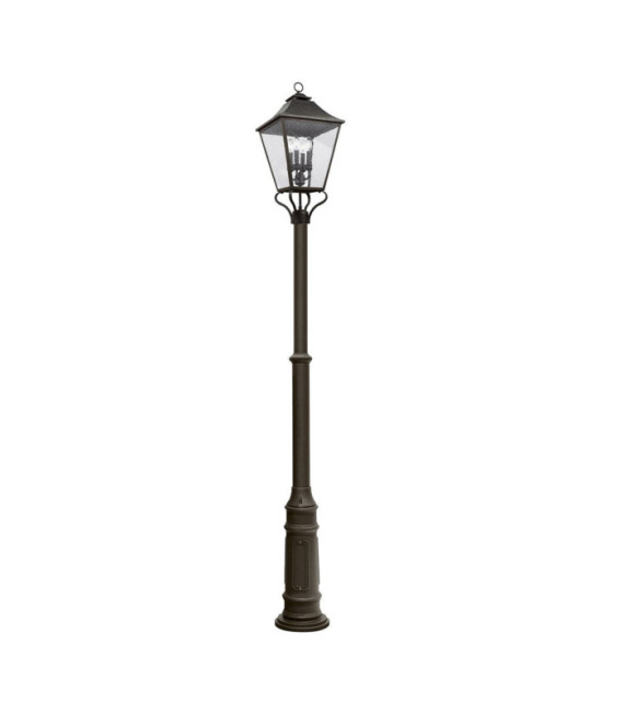 Lámpara de pie para exterior Galena Vidrio semillado, acero inoxidable, aluminio fundido Martre