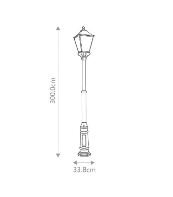 Galena Stehleuchte für den Außenbereich, Saatglas, Edelstahl, Aluminiumguss, Martre