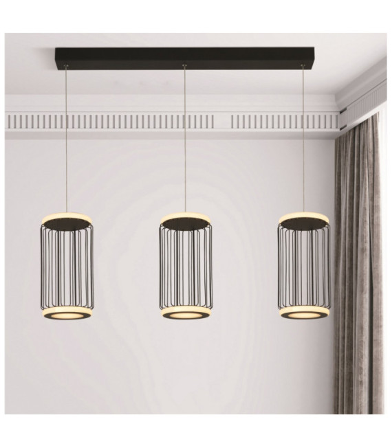 Suspension Circolo Aluminium,acier doux Blanc, sable noir