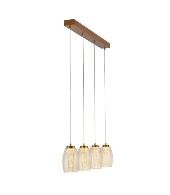 Lámpara colgante Cyclone Acero dulce, vidrio, acrílico Bronce