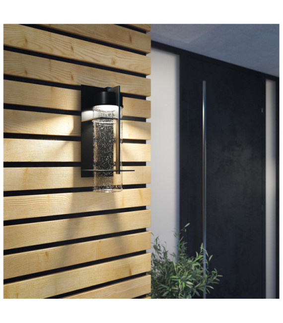 Applique murale extérieur Quoizel Aluminium,verre grainé transparent Terre noire