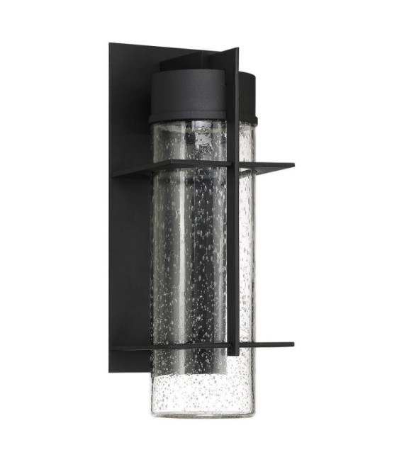 Quoizel exterior wall light Aluminum, transparent grained glass Black earth