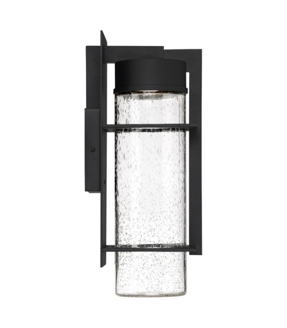 Quoizel exterior wall light Aluminum, transparent grained glass Black earth