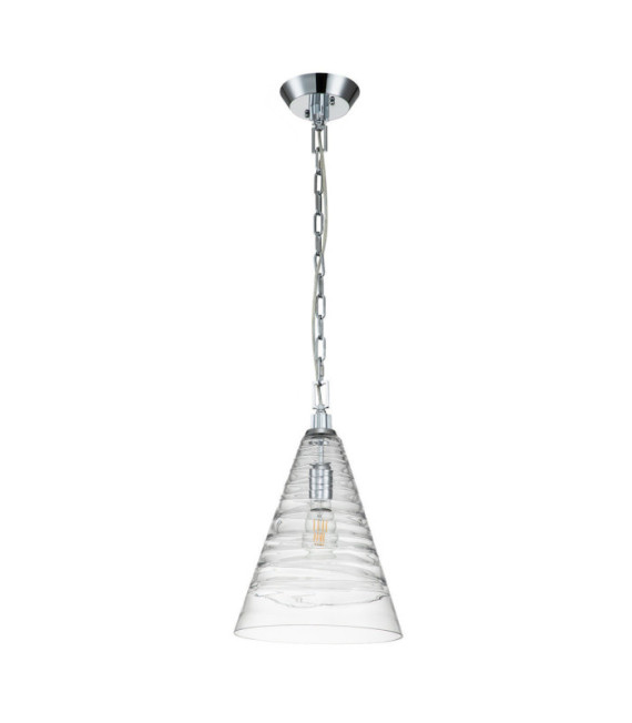 Lampada a sospensione Feiss Alluminio, Acciaio, Vetro Cromo lucido