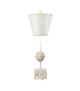 Lámpara de mesa Petra Parchment, acero, resina blanco hueso