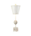 Petra Parchment Table Lamp, Steel, Bone White Resin