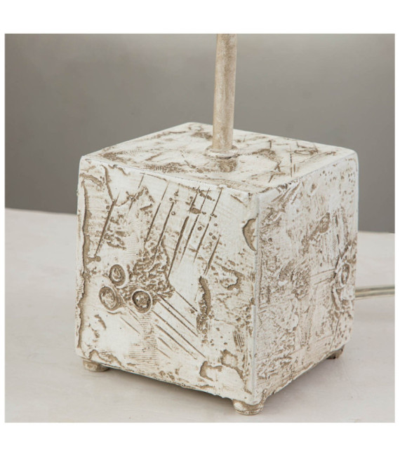 Petra Parchment Table Lamp, Steel, Bone White Resin