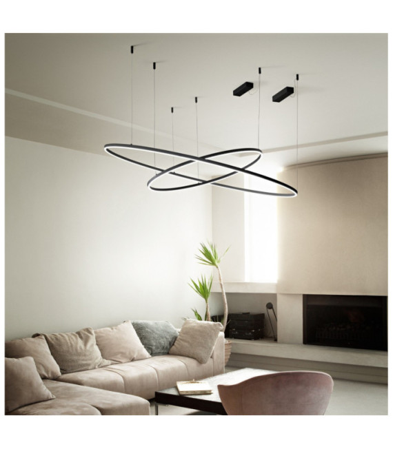 ORACLE LED pendant light Metal, plastic, aluminum Black