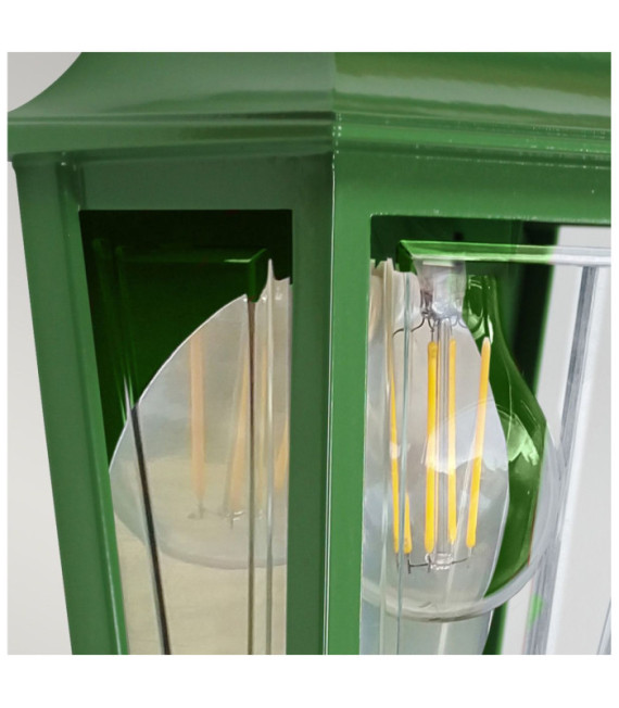 Deco exterior wall light Transparent polycarbonate, green aluminum