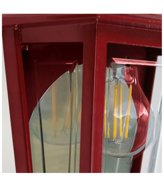 Lampada da parete per esterni Deco Policarbonato trasparente, alluminio Rosso