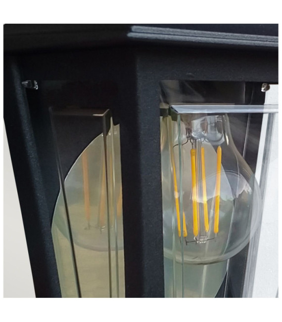 Deco exterior wall light Transparent polycarbonate, Black aluminum