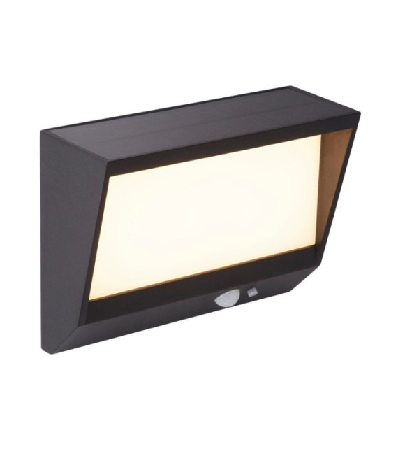 Solarwandleuchte Aluminium, Polycarbonat Mattschwarz